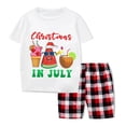 thumbnail image 2 of Pijamas familiares a juego de Navidad, conjuntos de Pijamas cortos grises en julio, Verano, 2 of 3