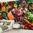 thumbnail image 2 of Peel and Stick Wallpaper Canvas Food backgrounds table filled large variety food Modern Art Wall Mural Decor Self Adhesive and Removable 69in x 98in, 2 of 8