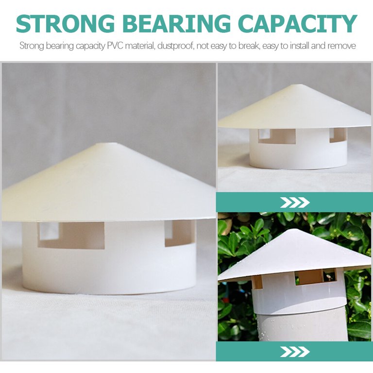 PATIKIL 3 Chimney Cap - PVC Mushroom Shaped Roof Vent Cover For Fireplace & Stove Pipes