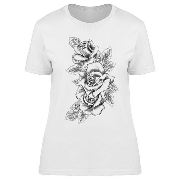 A Rose Bouquet Sketch T-Shirt Women -Image by Shutterstock, Female x-Large