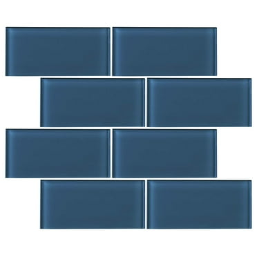 TCSAG-15 Turquoise Blue 3x6 Glass Subway Tile -Kitchen and Bath Backsplash Wall Tile (1sqt)
