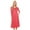 Polka Red, variant on Women's Casual Loose Fit 3/4 Sleeve Jersey Knit A-Line Polka Midi Dress
