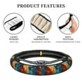 thumbnail image 5 of Lsque Red And Blue Fire Peacock Ultra Soft Car Steering Wheel Cover for Women, Standard 15 inch Size for Truck Van SUV Auto, 5 of 8