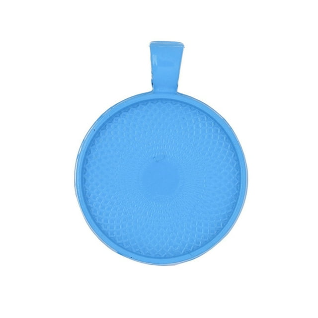 letairis 100pcs Base Pendant Tray Round Blank Self-Assembly Findings Crafts Necklace Pendants Accessory Fashion Colorful Blue