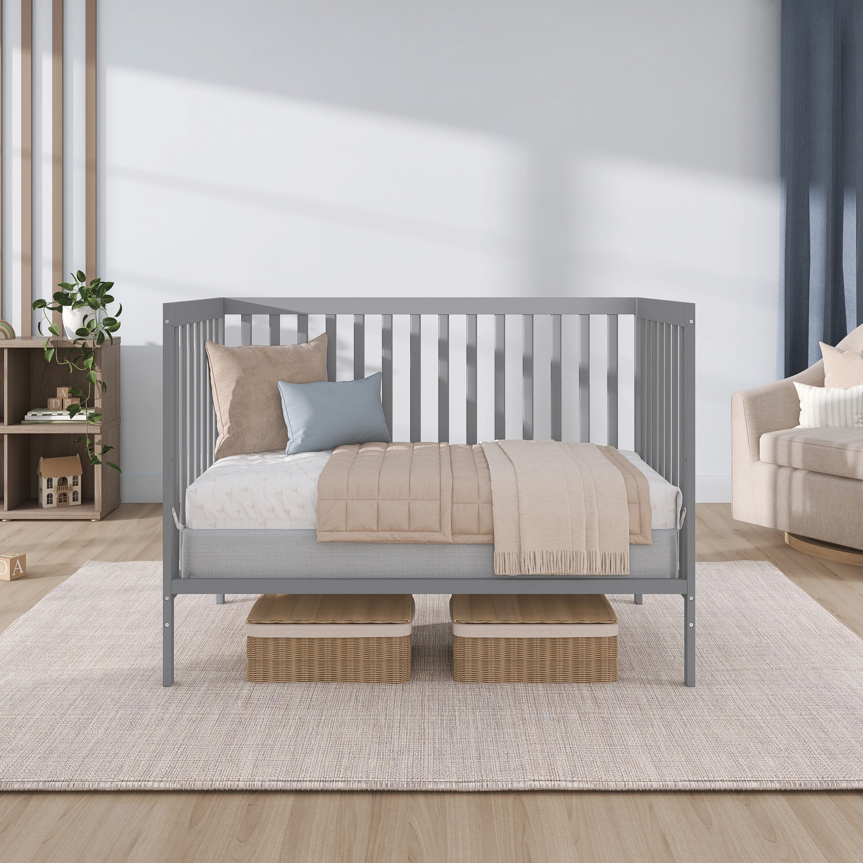 Dream On Me, Synergy, 5 in 1 Convertible Crib In Storm Grey
