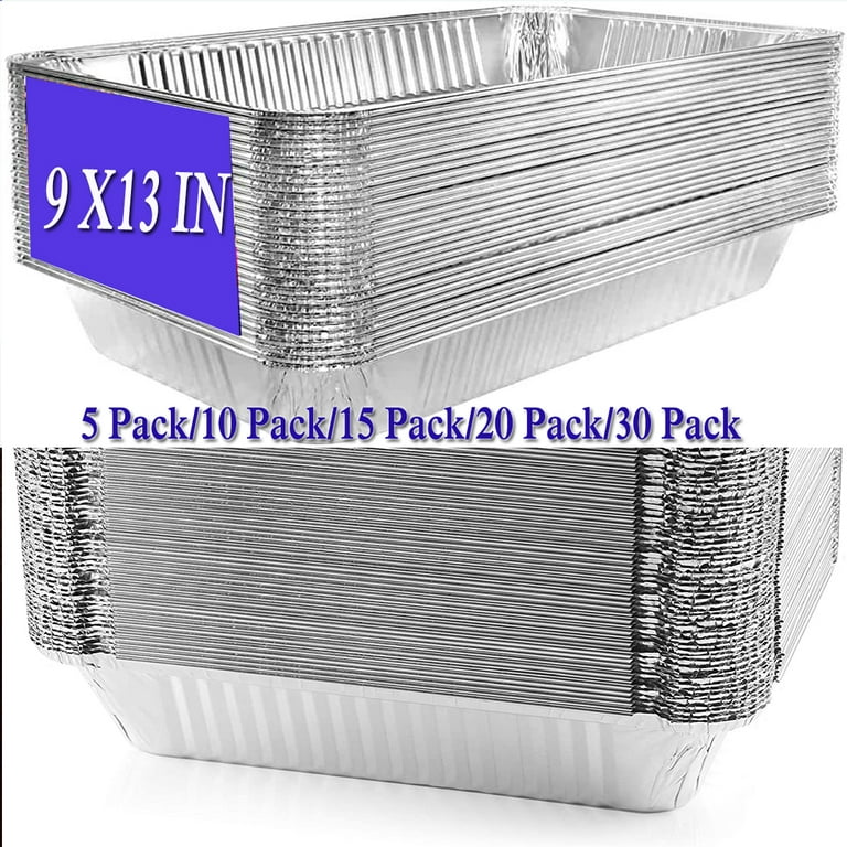 (30-Pack) 9X13 Aluminum Pans - Half-Size Disposable Foil Pans. Great for  Baking