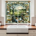 thumbnail image 3 of Ambesonne Golf Themed Kitchen Curtains, Classicism Painting, 55"x39", Fern Green Blue and Mustard, 3 of 3
