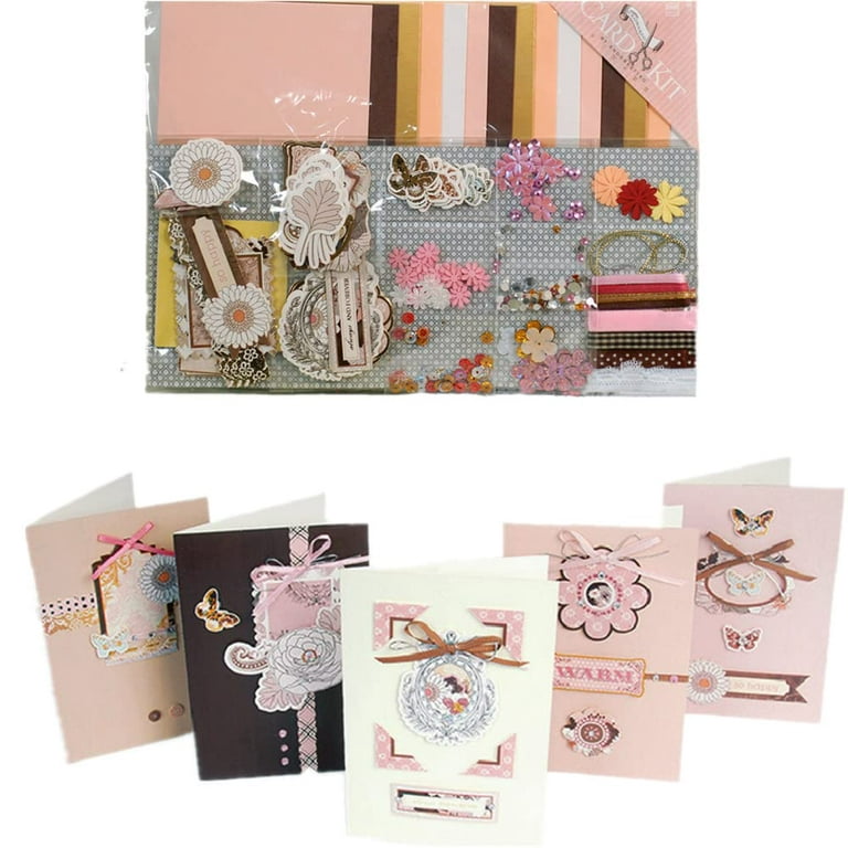 DSstyles DIY Greeting Card Making Kit Handmade Greeting Card Material Pack  Colored Paper Card Craft Kit Folded Cards and Matching Envelopes for Girls