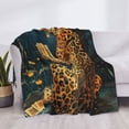 thumbnail image 4 of Vsdgher Leopard Reading Tarot Cards Pattern Fleece Throw Blanket, Horizontal Fleece Bedding Home Decor for Couch & Bed All Season Use -40"x30", 4 of 7