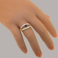 thumbnail image 6 of LBG British Made Real 9k Rose Gold Natural Amethyst & Diamond Womens Band Ring - 33 size options - Size 6.25, 6 of 7