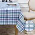 thumbnail image 3 of HARBORBAY Waterproof Fabric Tablecloths Rectangle 52 X 70, Wrinkle and Stain Resistant Polyester Plaid Table Cloths for Party,Kitchen Dining Table Cover for Autumn and Winter,Blue, 3 of 5