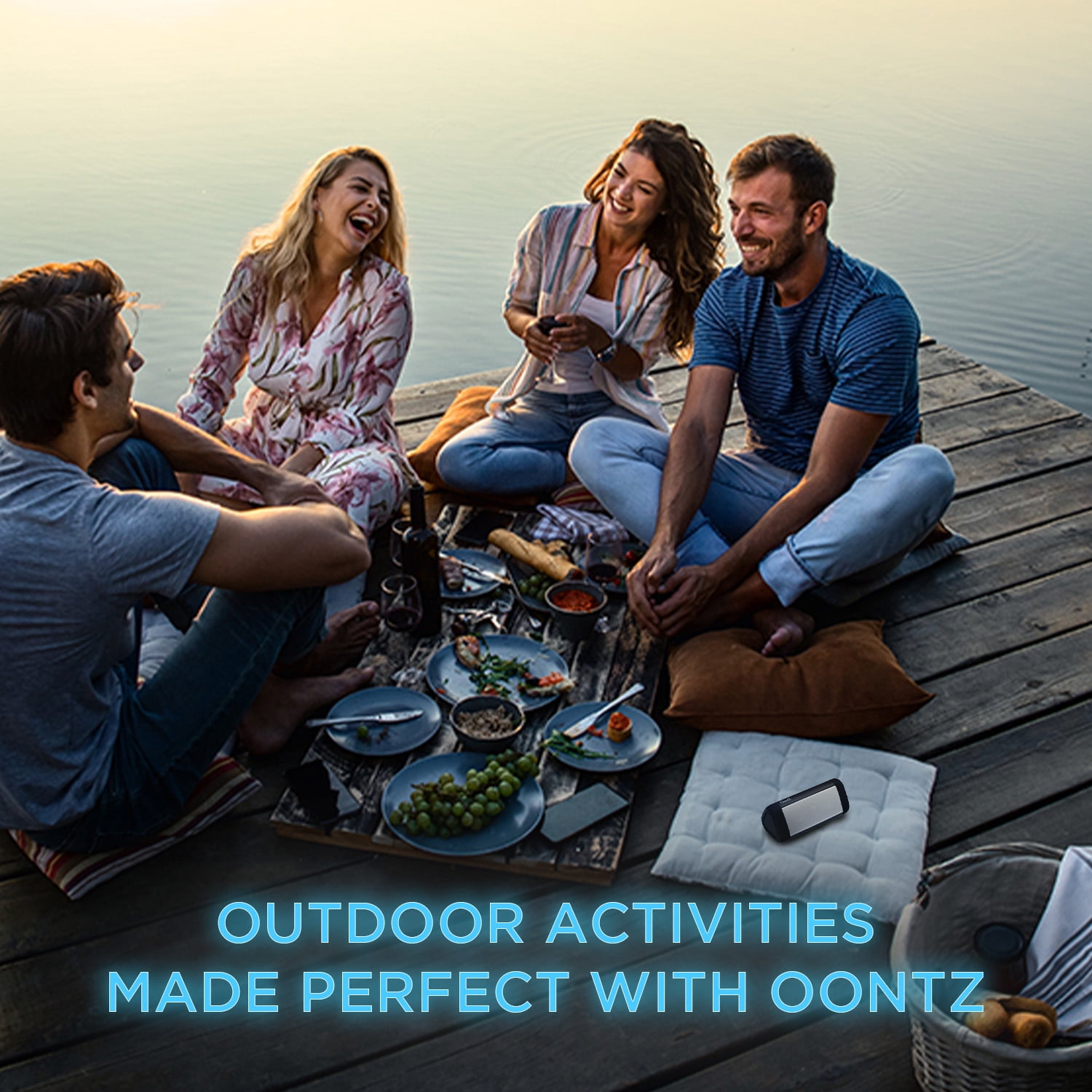 OontZ Ultra Waterproof Portable Bluetooth Speaker, White