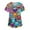 08-Sky Blue, variant on Scrub Tops Women Womens Valentine's Day Scrub Tops V-Neck Short Sleeve Nursing Uniform with 2 Pockets Heart Pattern Workwear 04-Khaki XL