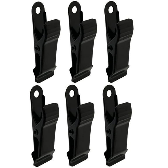 LQQBOX 6 Pcs Mini Alligator Clips Metal Spring Clamps Black Alligator Clamps 0.5 Inch Wide Crocodile Spring Clips for Crafts Work, Smooth Jaw, 0.31 inch Capacity