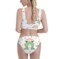thumbnail image 3 of Daiia Frog and Mushrooms printed 2 piece Swimsuit Bikinis for Women High Waisted Racerback Bathing Suits Summer Tummy Control Scoop Neck Swimwear-Small, 3 of 8