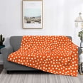 thumbnail image 2 of Fotbe Dots On Orange Background Manta de Franela con Estampado, Manta Ultrasuave para Cama, Sofá, Auto, Hipoalergénica y Antibolitas-50"x40", 2 of 6