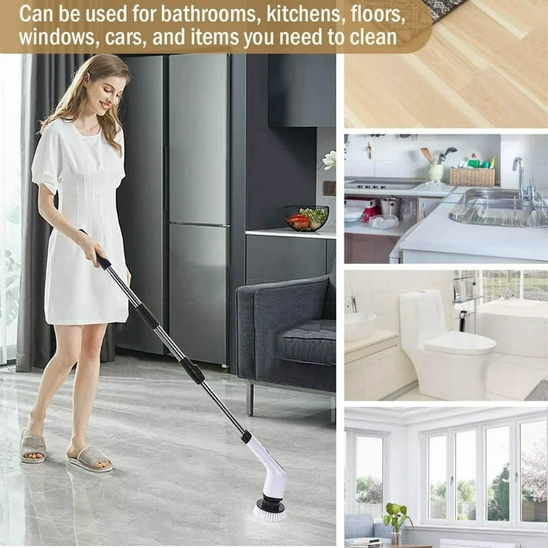  BIUBLE Electric Spin Scrubber, Cordless Power, Bathroom Scrubber  with 8 Replaceable Cleaning Brush Heads - Cleaning Floor, Bathroom,  Kitchen, Bottle ect : Home & Kitchen