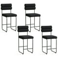 thumbnail image 1 of Gymax Set of 4 Counter Height Bar Stools 26'' Counter Stools w/ Metal Frame & Footrest Black, 1 of 10