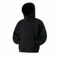 thumbnail image 2 of Txeol Men's Quarter Zip Hoodies Long Sleeve Hooded Sweatshirts Long Sleeve Drop Shoulder Casual Pullover Tops,Black,L, 2 of 4