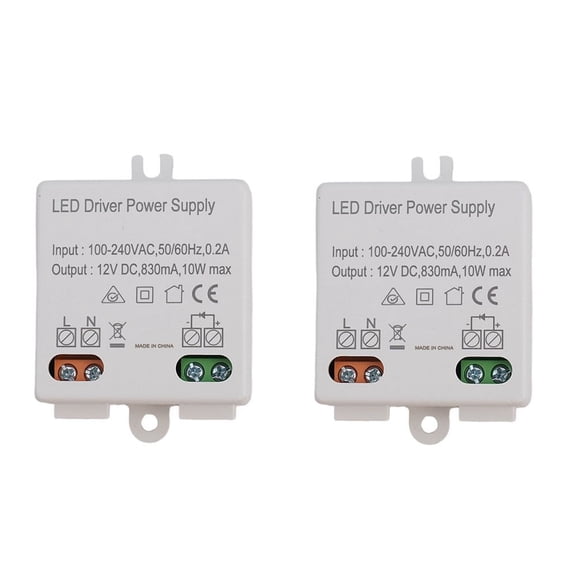 2pcs LED Electronic Transformer DC 12V 10W LED Driver Power Supply for LED Light