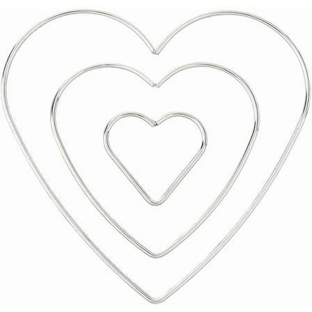 3Pcs 3 Sizes Iron Hoops Macrame Ring for Dream Catcher Crafts and Woven Net Web with Supplies Platinum Heart 150mm 1pc/Style