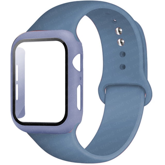 Case+ Strap For Apple Watch Band 44mm 40mm 38mm 42mm Silicone Wristbands with PC Screen Protector Cover iWatch 3 4 5 6 SE