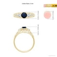 thumbnail image 5 of ANGARA Natural Aeon Sapphire & Diamond Three Stone Engagement Ring in 14K Yellow Gold for Women (Size-5mm) | September Birthstone, Anniversary, Jewelry Gift for Women | Natural Sapphire Ring, 5 of 10
