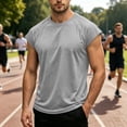 thumbnail image 7 of Mens Summer Shirts Cap Sleeve Crew Neck Workout T Shirts Casual Loose Fit Gym Tees, M, 7 of 7
