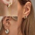 thumbnail image 2 of Set de aretes huggie pequeños hipoalergénicos de oro de 14K ALEXCRAFT, 2 of 7