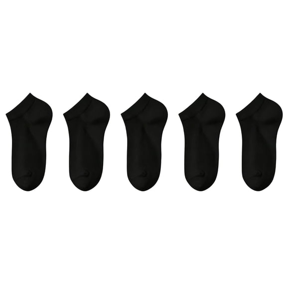 Unisex Disposable Socks Short Tube Travel Socks 5 Pairs Lightweight Breathable Daily Use Convenient Single Use Footwear Black