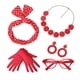 thumbnail image 2 of Paquete de 5 1950S Conjunto de disfraces para mujer Gafas de Diadema Pendiente Lunares Accesorios 50S Guantes para Halloween Rojo Yinane Disfraz de Halloween, 2 of 8
