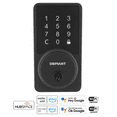thumbnail image 2 of Defiant Square Matte Black Smart Electronic Wi-Fi Deadbolt Works with Google Home & Amazon Alexa Powered by Hubspace, 2 of 3