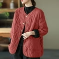 thumbnail image 5 of Sexlip Women's Quilted Jacket Lightweight and Padded Trendy Coat Button Down Jacket with Pockets Red L, 5 of 7
