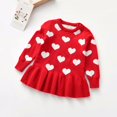 thumbnail image 2 of Tenue de la Saint-Valentin pour Bébé Fille Robe Pull Tricotée en Cœur Rouge 2-3 Ans, 2 of 2