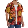 thumbnail image 3 of Zufioo Colorful Vintage Floral Pattern Print Mens Button Down Short Sleeve Shirt,Classic Plaid Shirt,Mens Accessories Fashion Shirt-Small, 3 of 6