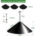 thumbnail image 3 of 19 Inch PP Squirrel Proof Baffle for Protecting Outside Pole Bird Feeders and Bird Houses, Hang Mount Raccoon and Squirrel Guard Stopper for Shepherd Hooks - Black, 2 Pack, 3 of 8