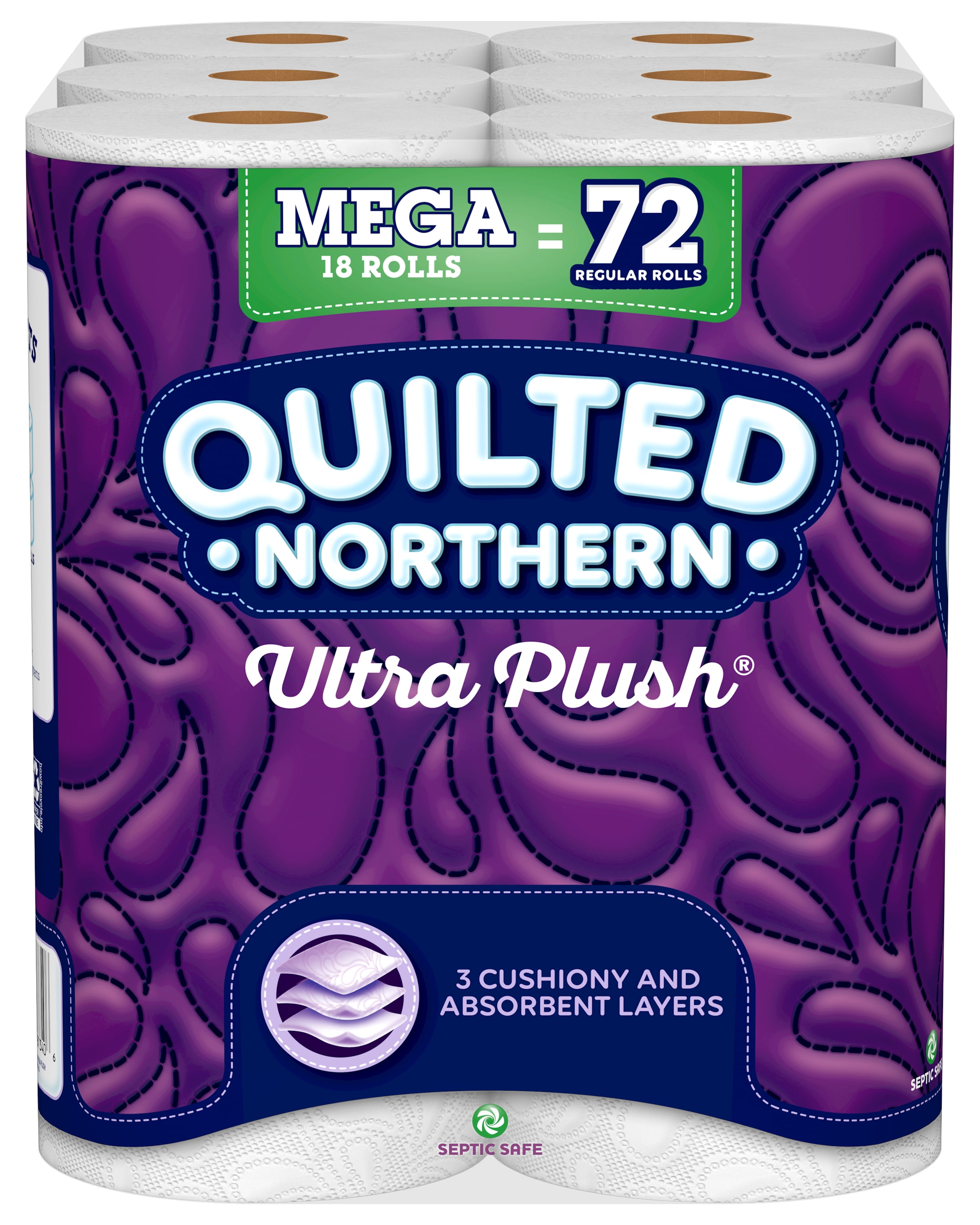 Quilted Northen Ultra Plush Toilet Paper, 18 Mega Rolls (= 72 Regular Rolls)