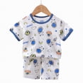 thumbnail image 4 of kpoplk Baby Boy Summer Clothes Set Toddler 18-24 Months 2 Piece Dinosaur Tee and Stripe Shorts(Sky Blue,4-5 Y), 4 of 4