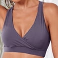 thumbnail image 4 of Annhoo Bras for Women No Underwire Trendy Cross Front V Neck Sports Underwear Seamless Quick Dry Athletic Gym Bra, 4 of 6
