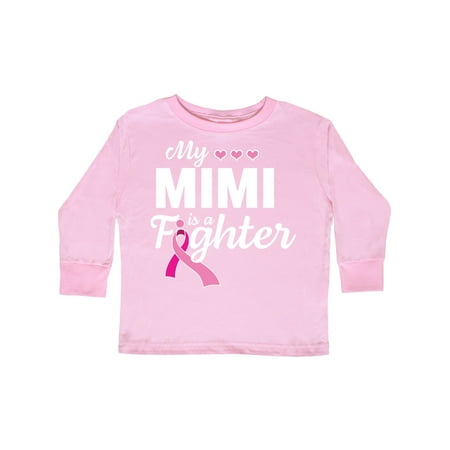 

Inktastic Breast Cancer Awareness My Mimi is a Fighter Gift Toddler Boy or Toddler Girl Long Sleeve T-Shirt