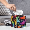 thumbnail image 6 of Picia Colorful Cats Pattern Tissue Box Cover,PVC Leather Square Holder,Tissue Box Holder with Magnetic Bottom,Facial Paper Organizer Dispenser-5.2"X5.2"X5.2", 6 of 8