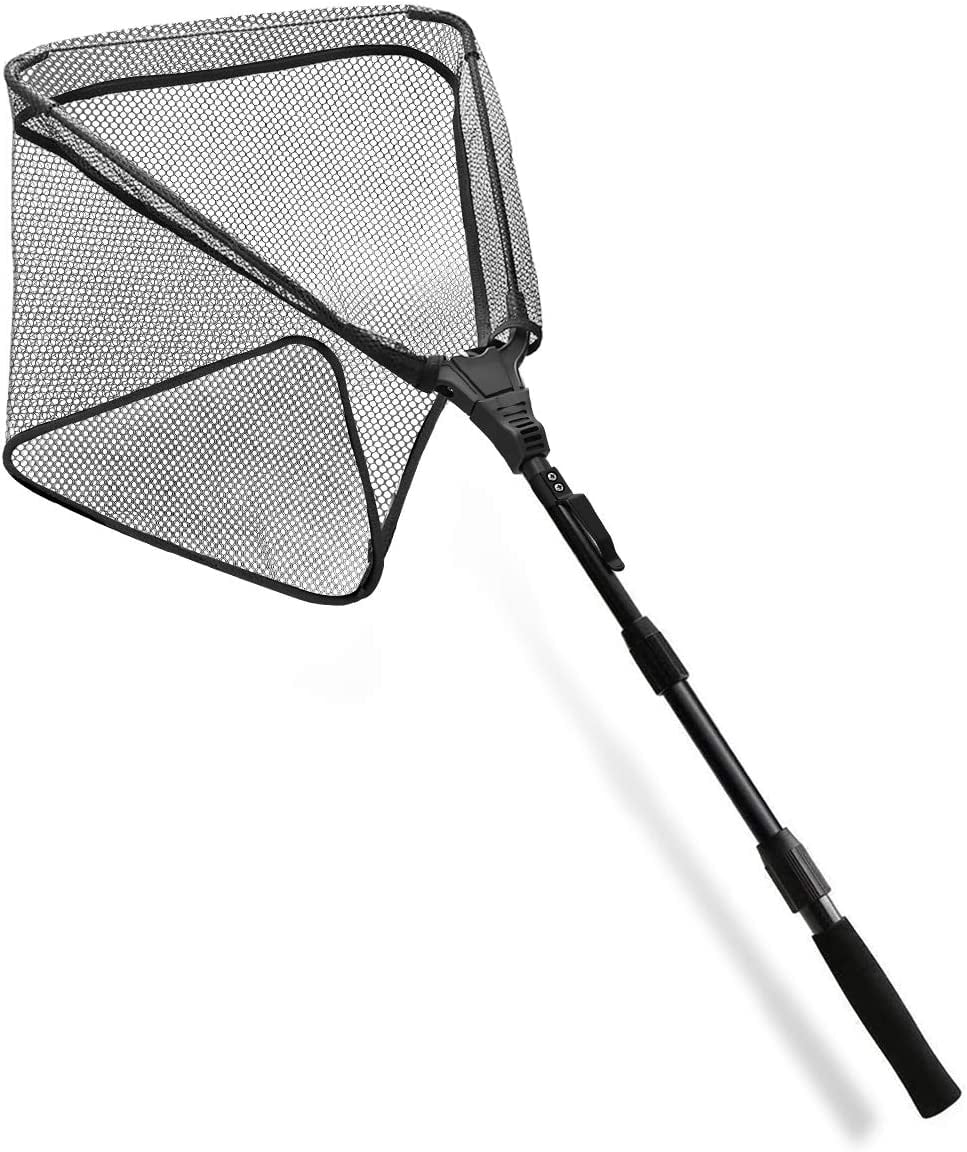 SAN LIKE Fishing Net Fish Landing Nets Rubber Coated Net Collapsible