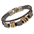 thumbnail image 6 of AYYUFE Unisex Vintage Braided Faux Leather Bracelets In Stainless Steel, 5 Piece, 6 of 12
