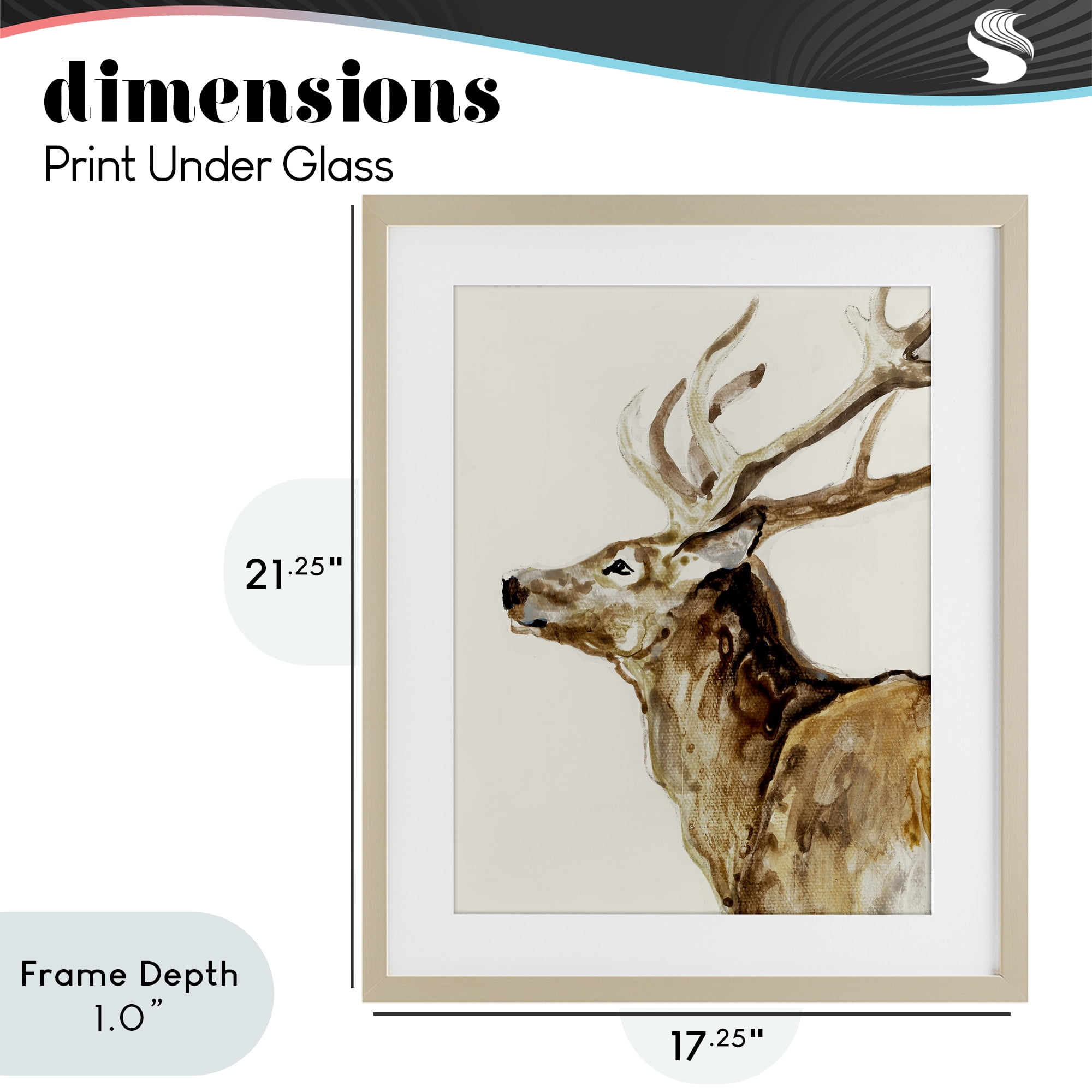 Stupell Industries Deer Portrait Profile View Birch Framed Print Under Glass, design by Lorenzo Collective