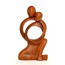 12" Wooden Handmade Abstract Sculpture Statue Handcrafted "Together Forever" Gift Art Decorative Home Decor Figurine Accent Decoration Artwork Hand Carved