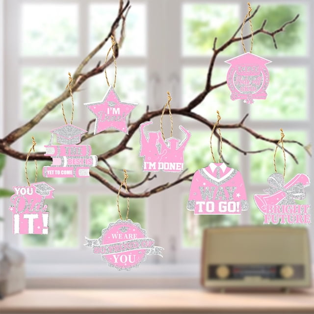 Etiquetas Colgantes de Graduación, Juego de Decoraciones Coloridas para Fiestas, Etiquetas Colgantes de Papel, Decoración Del Hogar Fácil de Instalar, Opciones Multicolor, Perfectas para Regalos de G
