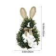 thumbnail image 3 of Surpdew 19.7 Inch Easter Bunny Wreath For Front Door, Spring Greenery Bunny Wreath With Boxwood & Hydrangea Flower For Indoor Outdoor, Easter Bunny Shaped Door Wreath For Home Decor Green 19.7", 3 of 6