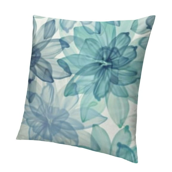 Modern Summer Dahlia Flower Pillow Covers Spring Floral Teal Yellow Pink Gray Art Decorative Throw Pillow Cases