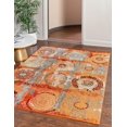 thumbnail image 1 of Unique Loom Estrella Collection Modern, Abstract, Light Colors, Distressed Area Rug, 7 ft x 10 ft, Orange/Beige, 1 of 2
