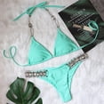 thumbnail image 2 of lionlar Women Bikini Set Rhinestone Halter Bra L, 2 of 9
